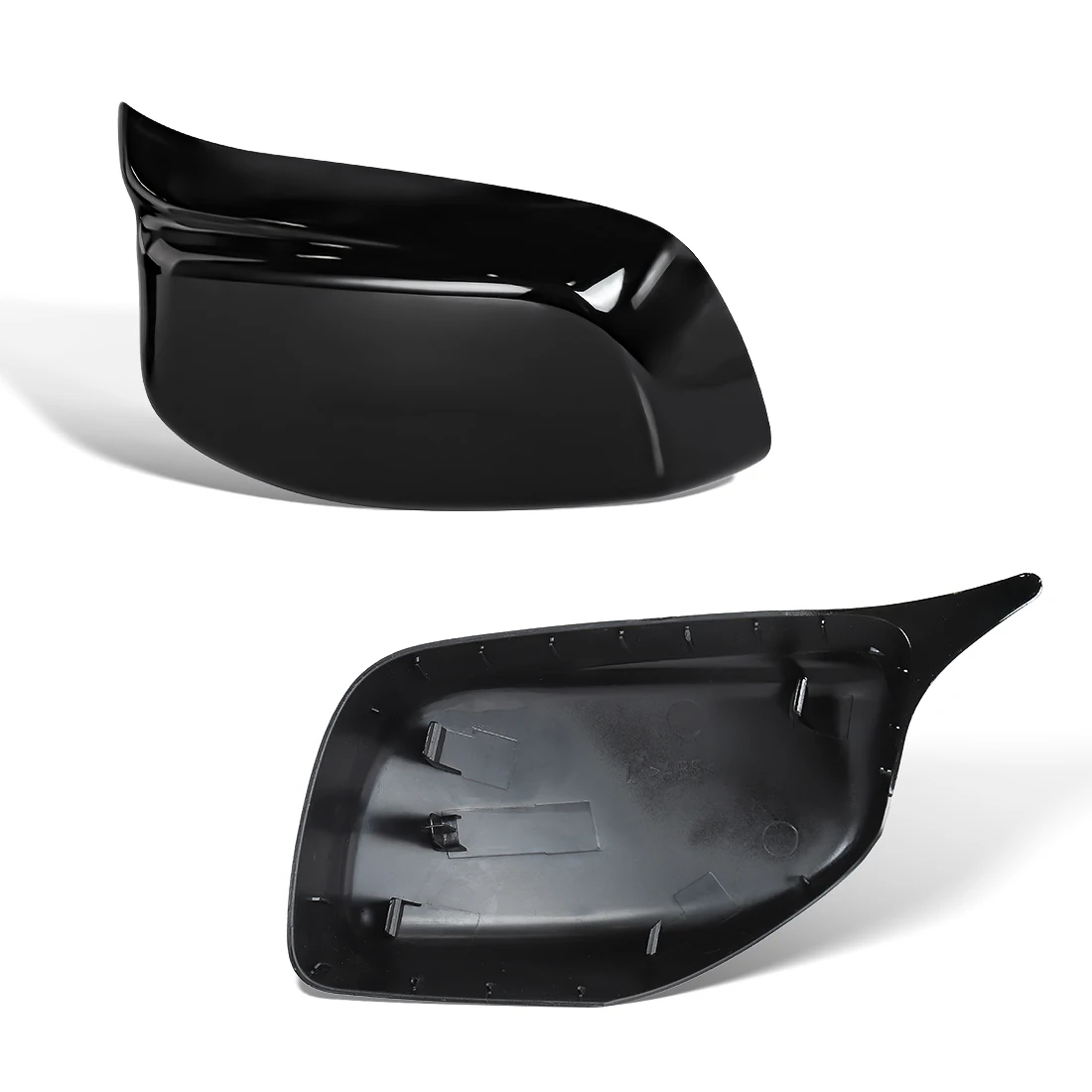 2PCS Rearview Mirror Shell Modified For BMW E60 E61 E63 E64 2004-2007 Gloss Black Wing Rearview Mirror Cover Caps