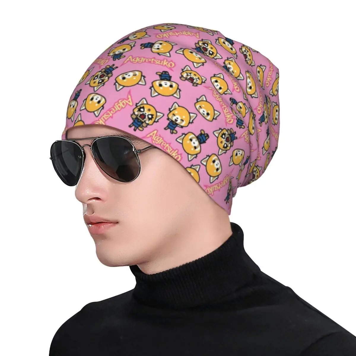 مخصص العدوانية Retsuko قبعة قبعة للجنسين شتاء دافئ بونيه أوم الحياكة القبعات الورك الرسوم Skullies Beanies قبعات الرجال النساء