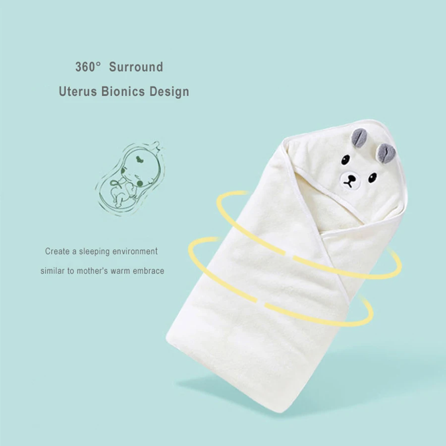 Baby Bathrobe Infant Bath Towel Boy Girl Blankets Swaddle With Hood Cartoon Coral Fleece Towel Blanket Newborn Kids Bedding