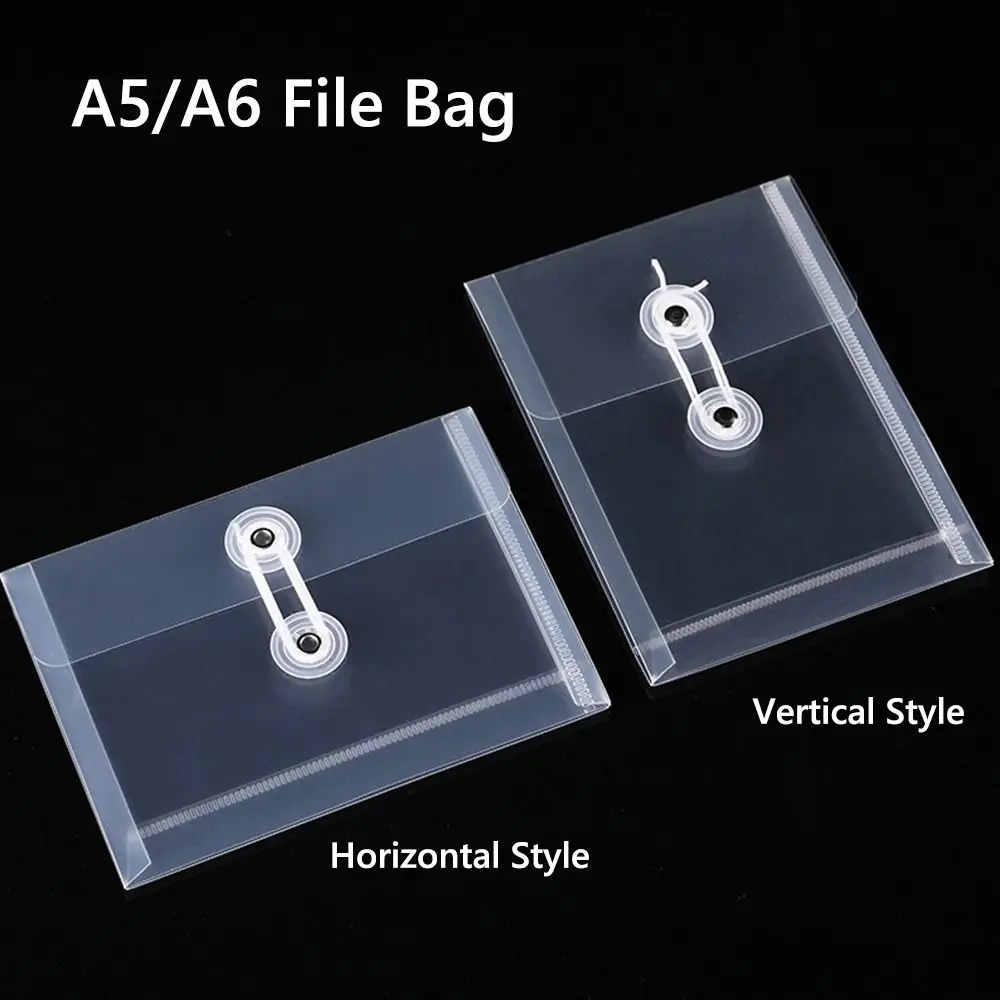 Thickened A5/A6 File Folder Waterproof Transparent Document Folder Plastic Stationery Bag Gift