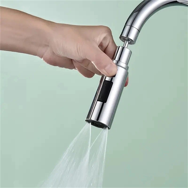 Faucet Extension Device Metal Universal Rotation Faucet Sprayer Head 40MM Adaptor Washbasin Faucet Extender Nozzle Kitchen Tap