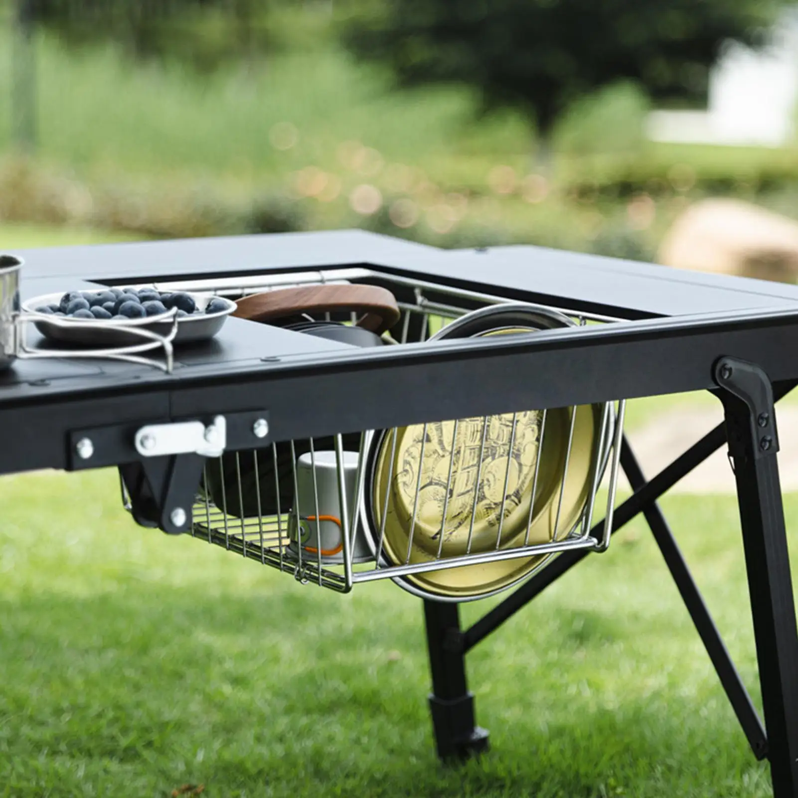 Cesta para exteriores, contenedor plegable, mesa de parrilla a prueba de herrumbre, organizador de cocina para el hogar, Picnic interior, barbacoa, pesca, cocina, comida