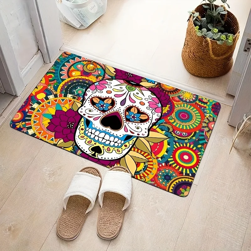 Mexican Day of The Dead Carpet for Living Room Home Decor Sofa Table Large Area Rugs Bedroom Bedside Foot Pad Anti-slip Doormat