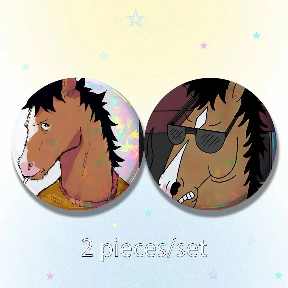 B-BoJack H-Horseman 25/32/44/58/75mm Badges Button Round Creative Pin Brooch Badge Bag Decor Accessories