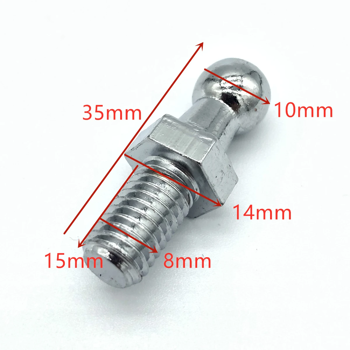 Bota Bonnet Gás Strut End Fitting Connector, Rosca Fêmea, Parafuso Parafuso de Esferas Pin, Válvula Comum para Primavera, Elevador Suportes, M6, M8,