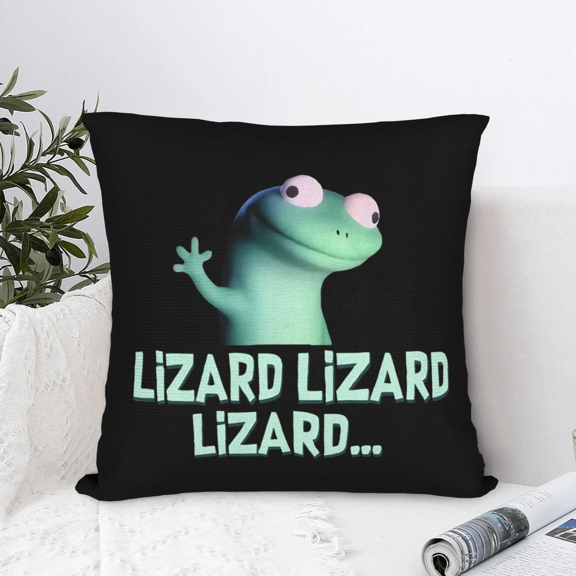 Tom Lizard Meme Hoppers Square Pillow Cases  Cushion Cover Vintage Polyester Decorative Throw Pillow Case Cover for Home 18