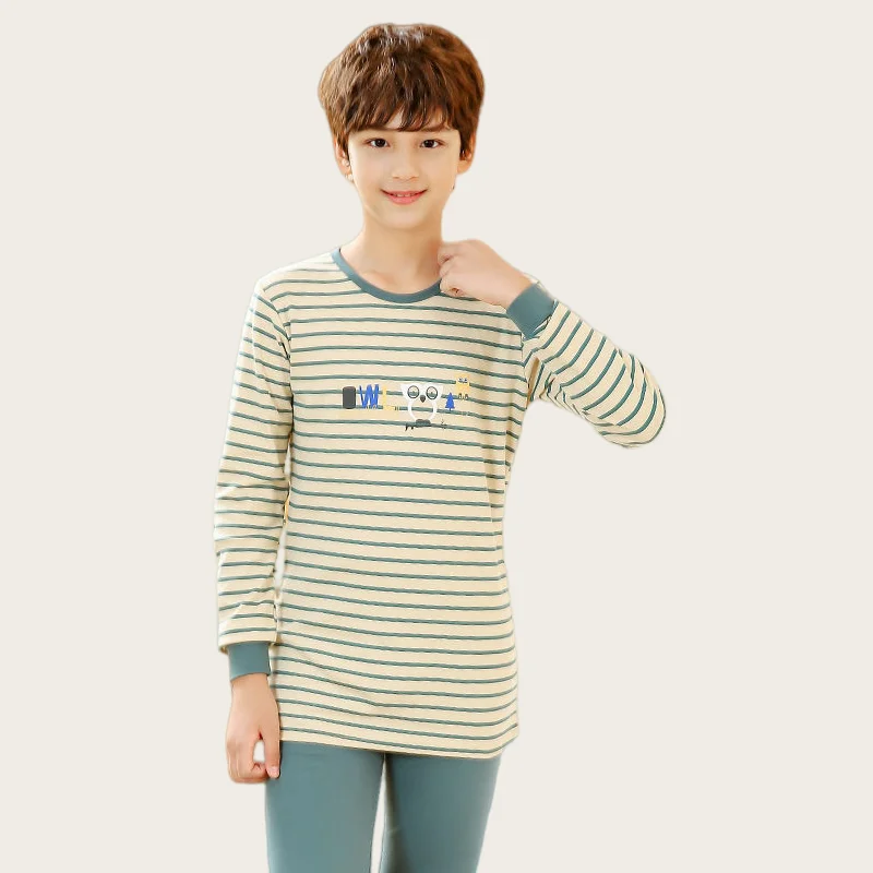 Children‘s Pure Cotton Long-sleeved Underwear Set Boys Printed Thermal Underwear Students Spring Autumn Winter Cotton Sweater