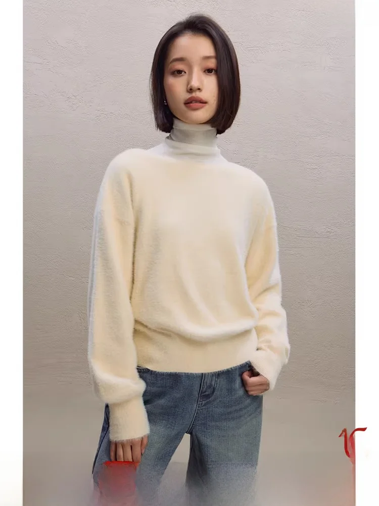 

Уютный вязаный свитер на одно плечо для женщин: модный, мягкий, с длинным рукавом, на осень-зиму. Новинка.