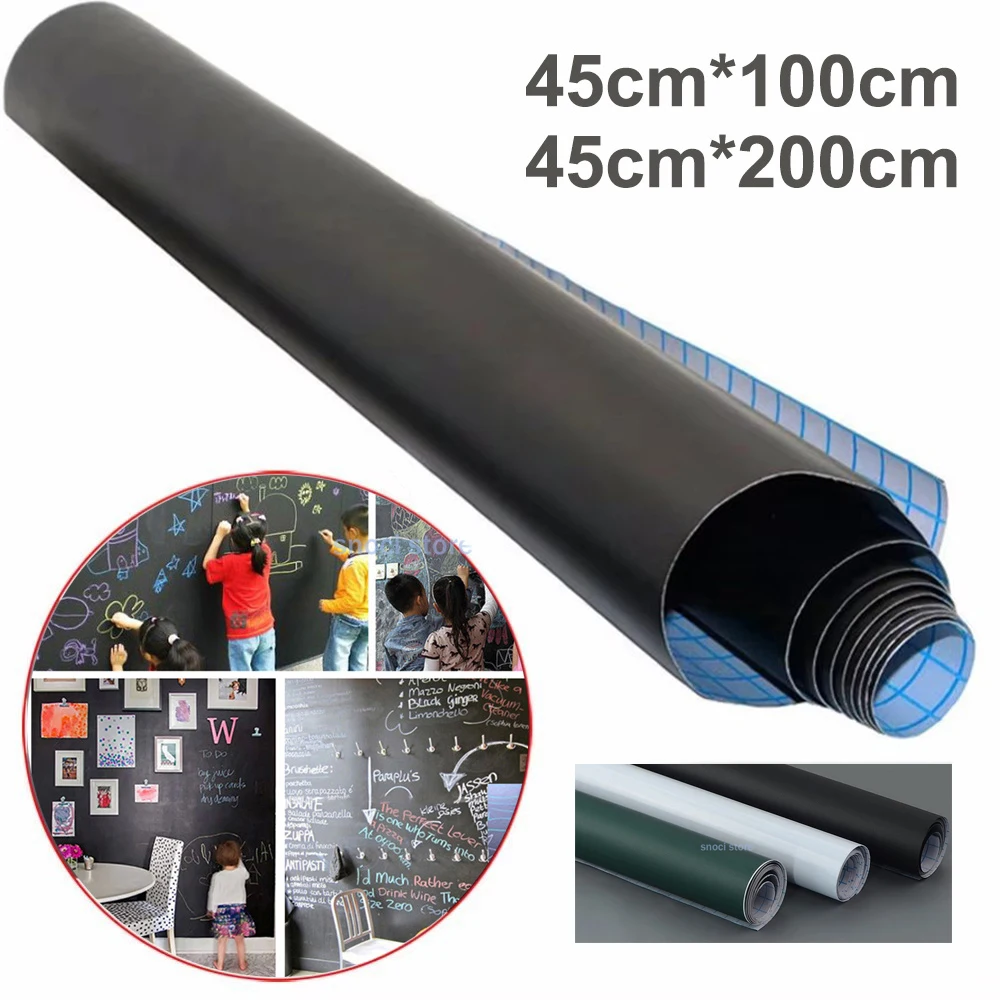 

Черная доска-наклейка, съемная виниловая стираемая доска для школьного обучения, офиса, граффити, самоклеящаяся наклейка на стену из ПВХ
