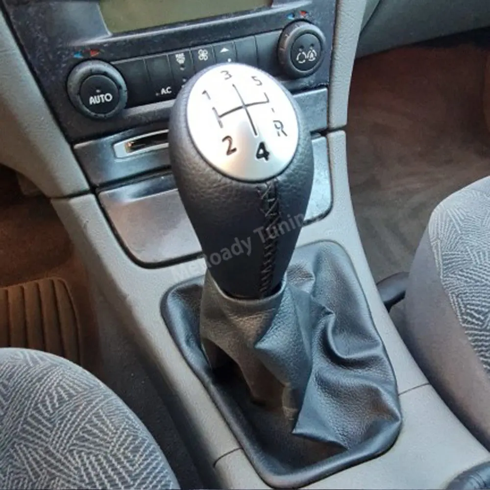 Leather 5 Speed Gear Shift Knob Head Handle Lever for Renault Megane Kangoo Clio 3 Scenic 2 2003 2004 2005 2006 Car Accessories