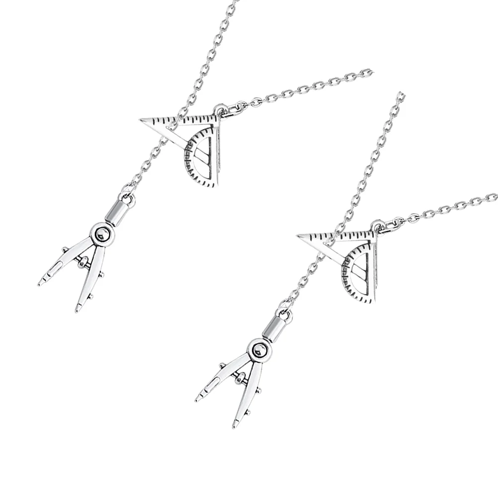 2 Pcs J Necklace for Women Gifts Novel European and American Engineer Men's Necklaces