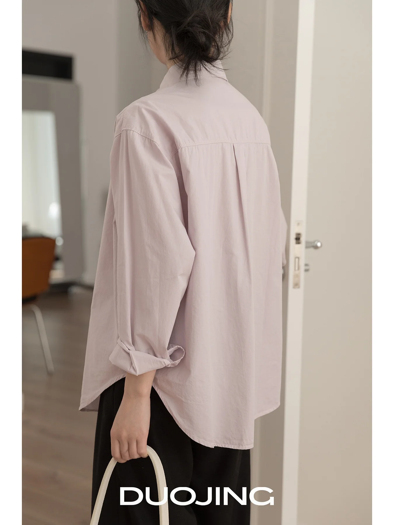 

Loose Commuter Sle Purple irt Women's Casual Long Sve Turn-down Collar Cotton Spring New Arrival Faion Trend