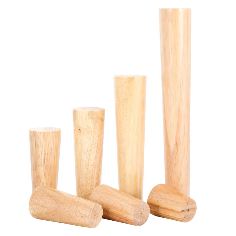 4Pcs/Set Vertical section Solid Wood Legs for Furniture Leg Sofa Bed Bathroom Cabinet Table Chair Replacement Feet Sloping Foot