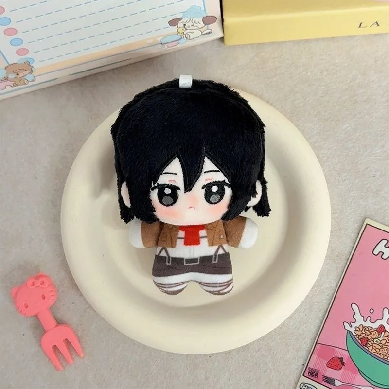 Attack On Titan 10cm Plush Doll Levi Eren Mikasa Hange Cute Stuffed Figure Cartoon Soft Toy Fans Collection Birthday Gift view 2