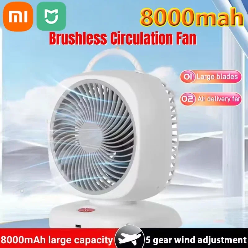 

Xiaomi Mijia 8000mAh Portable Desktop Rechargeable Smart RC Fan USB High Wind High Power Quiet Office Home Air Circulation Fans