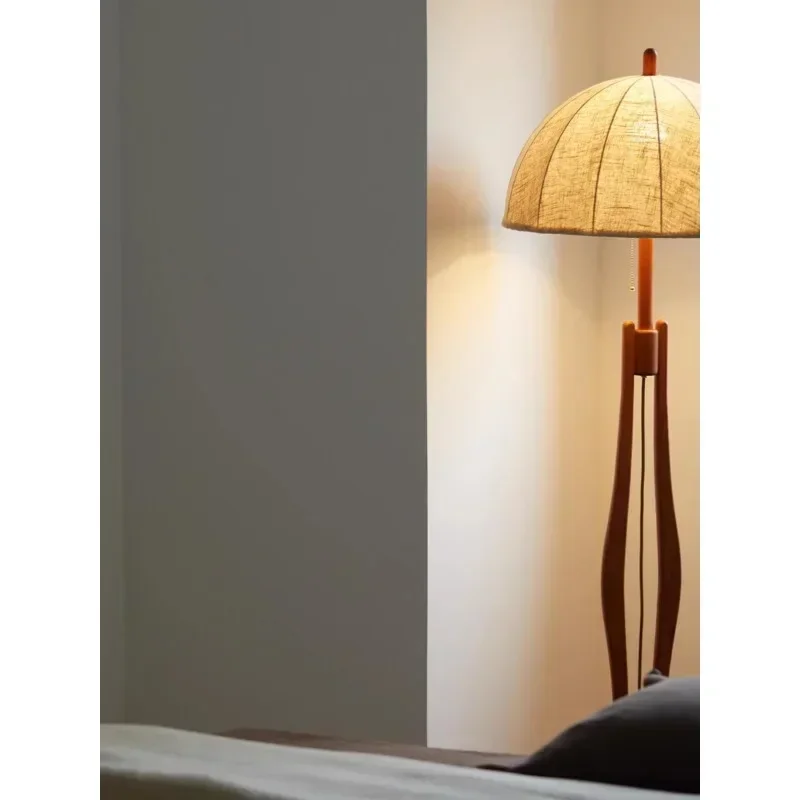 Decorative floor lamp medieval solid wood ambient light Japanese wabi-sabi creative art