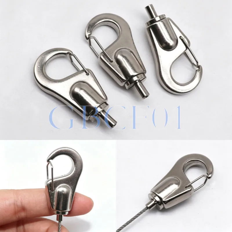 Adjustable Hook, Steel wire rope hook with automatic lock hook, ceiling decoration lamp gallery, art painting hook, hardware acc