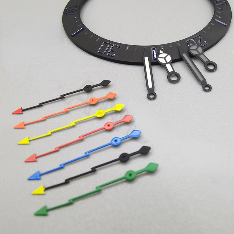 สายฟ้าเข็มนาฬิกาเข็มเหมาะสำหรับ NH35 NH36ดัดแปลงกันน้ำผีนาฬิกาอุปกรณ์เสริมสีดำประกอบตัวชี้