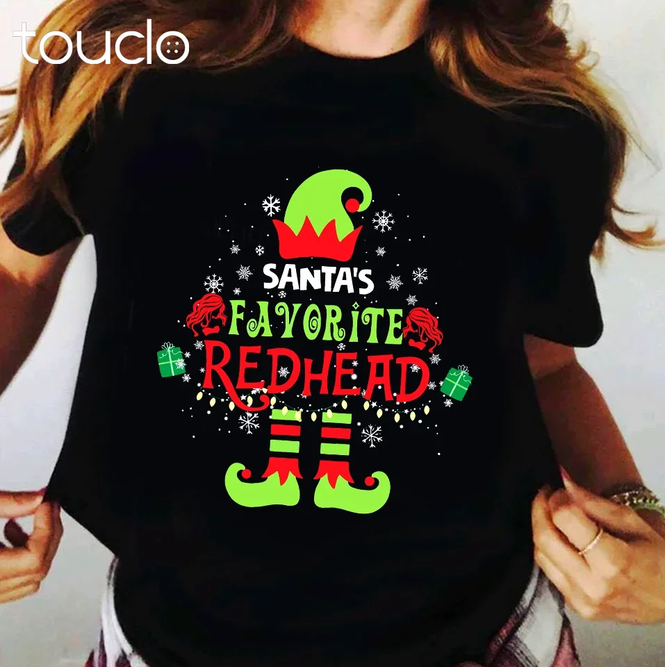 Santa Favorite Redhead Elf Matching Pajama Group Family Christmas Gift T-Shirt unisex