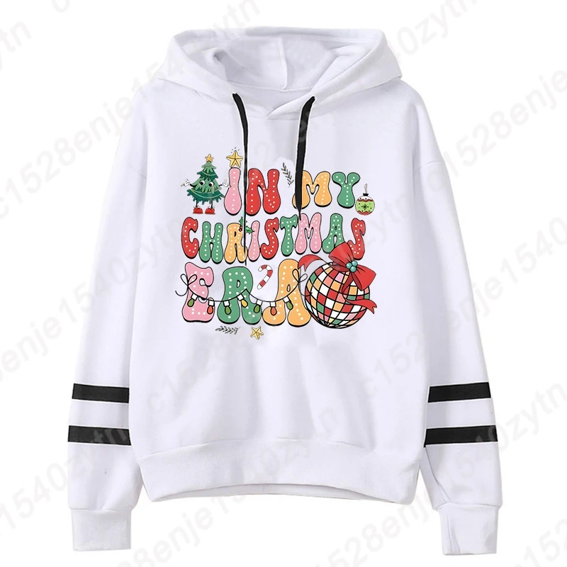 In My Christmas Era Print Hooded Hoodies Women Fashion Long Sleeve Sweatshirts Ladies Autumn And Winter Loose Soft Pullover Tops