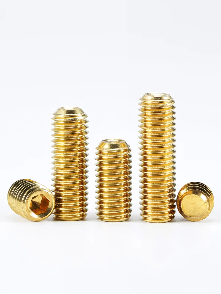 2 ~ 30 buah kuningan Allen Cup Point Set sekrup M3 M4 M5 M6 M8 M10 tembaga Hex Hexagon soket Grub Set sekrup baut DIN916