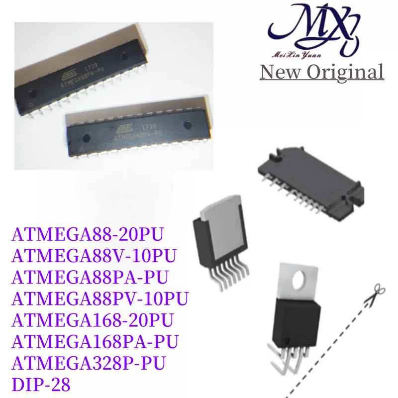 MXY ATMEGA88-20PU ATMEGA88V-10PU ATMEGA88PA-PU ATMEGA88PV-10PU ATMEGA168-20PU ATMEGA168PA-PU ATMEGA328P-PU IC MCU Chip DIP-28