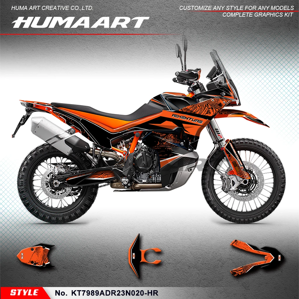 

HUMAART Graphics Sheet Motorcycle Stickers for KTM 790 890 Adventure R ADV 2023 2024 25 26, Restyle, Style No.KT7989ADR23N020-HR