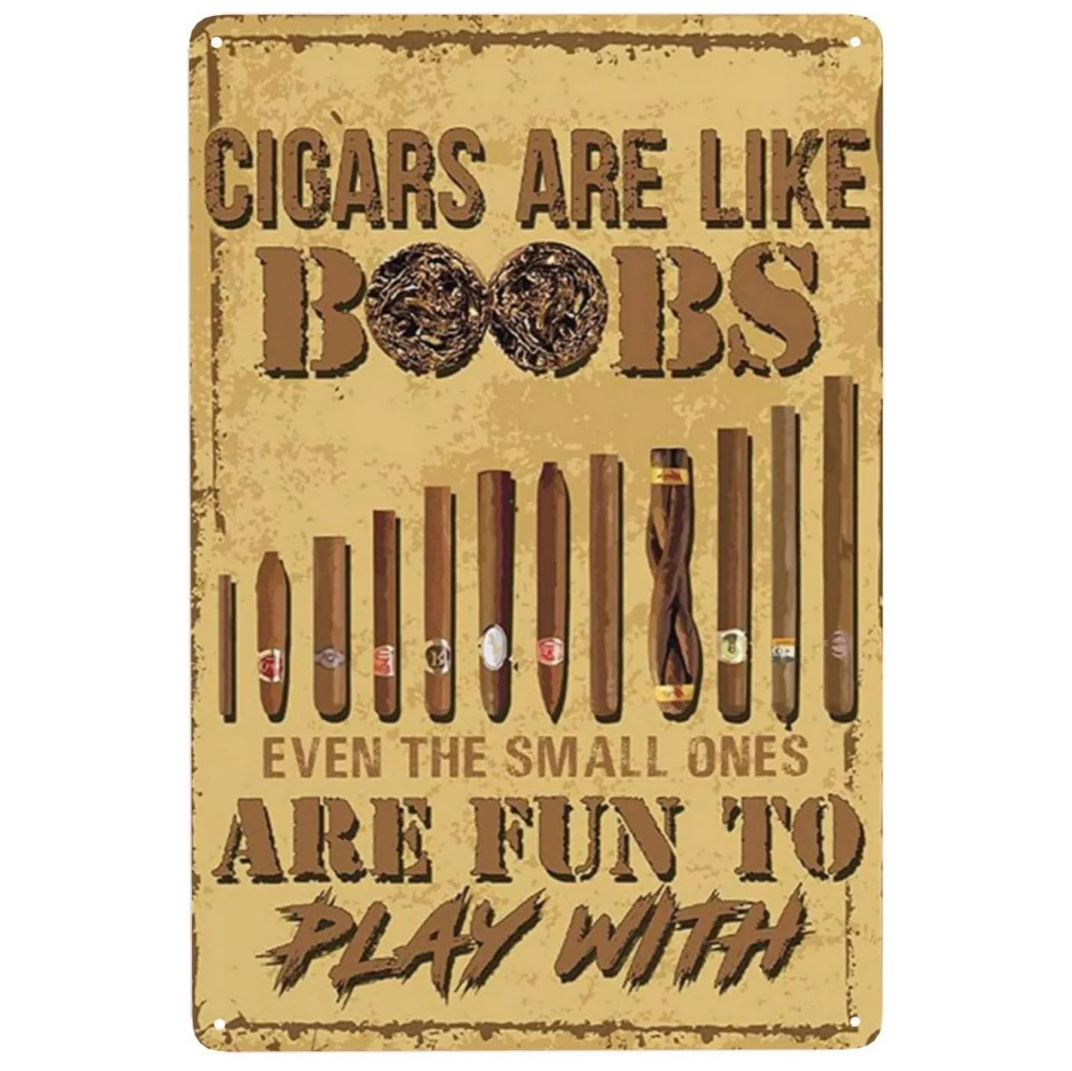Vintage Whiskey Cigar Bar Metal Sign, Retro Wall Decoration Plaque Iron Painting Art Poster for Man Cave Home Cafe Garden