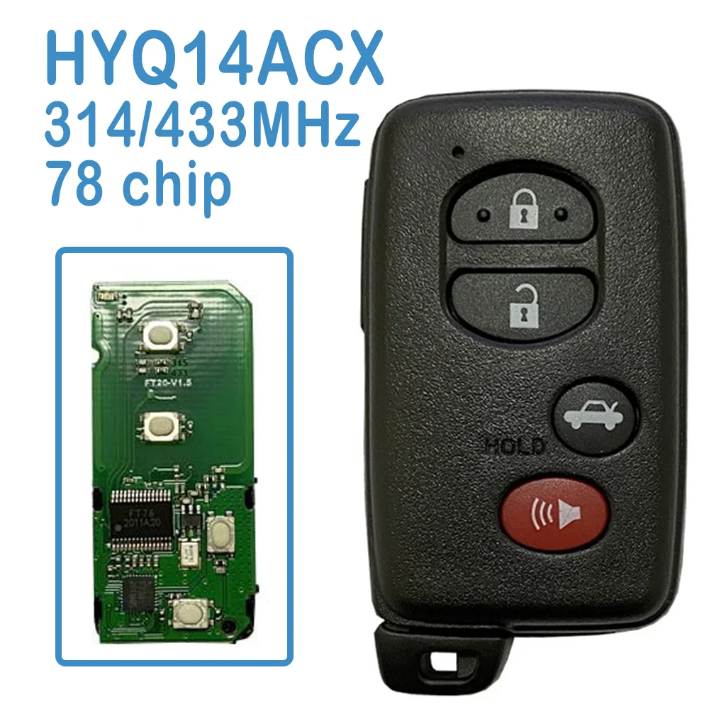 

HYQ14ACX Auto Smart Remote FSK 314.3/433.92MHz 4B FT22-S0780D 78 Chip Car Key For Subaru Forester Outback XV Crosstrek 13-15