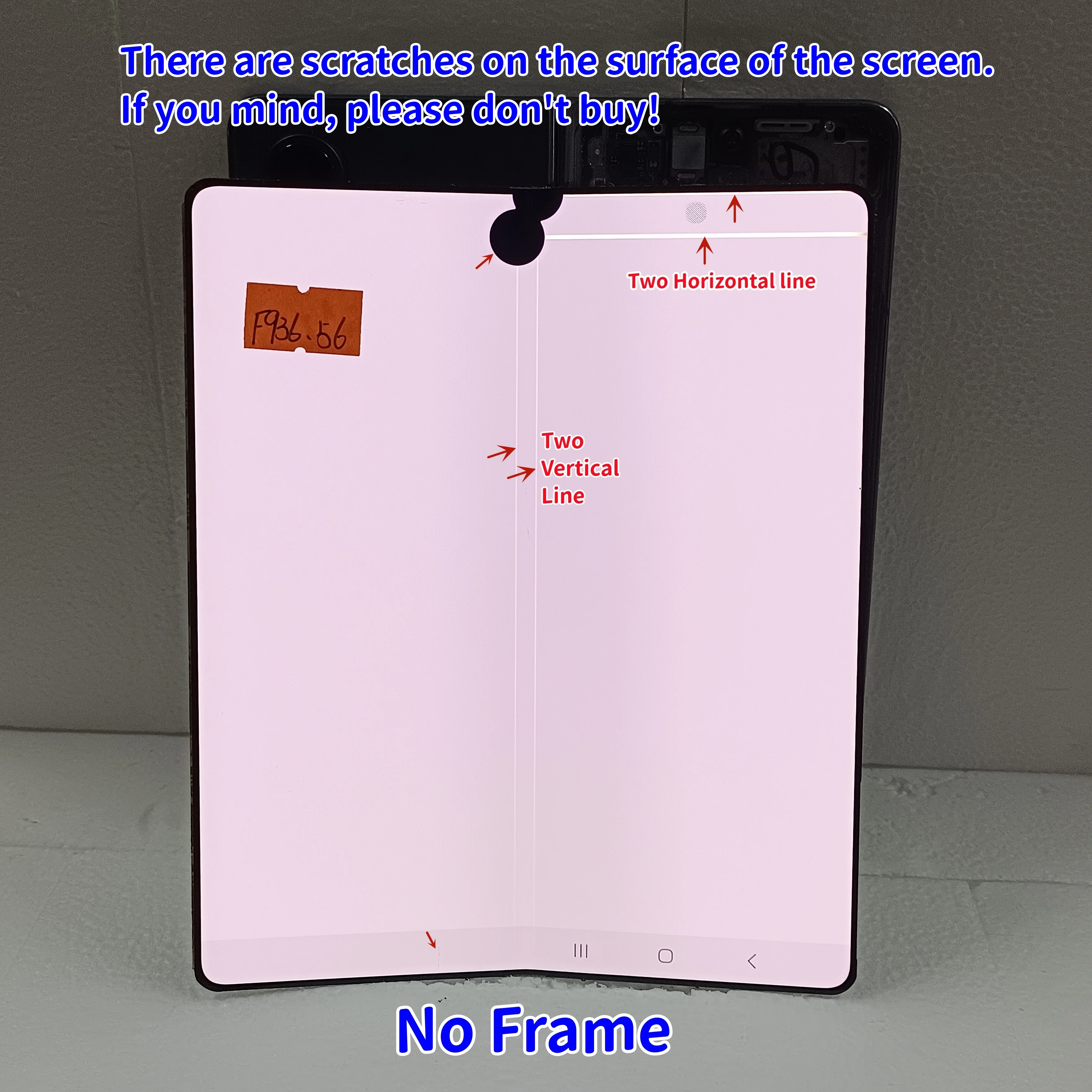 7.6\'\'AMOLED For Samsung Z Fold 4 Inner Foldable Screen Z Fold4 F936 F936u F936b/ds Display Touch Screen Digitizer With Defect