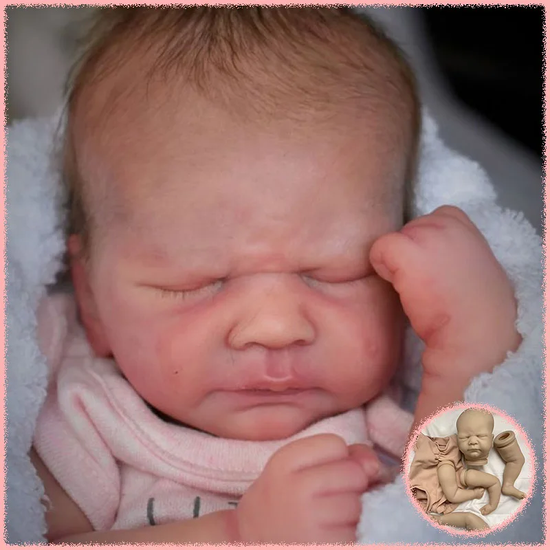 Kovu Sleeping Reborn Baby Doll Kit 17inch Unfinished Unpainted Fresh Color Blank DIY Doll Parts With Cloth Body Collectible Doll