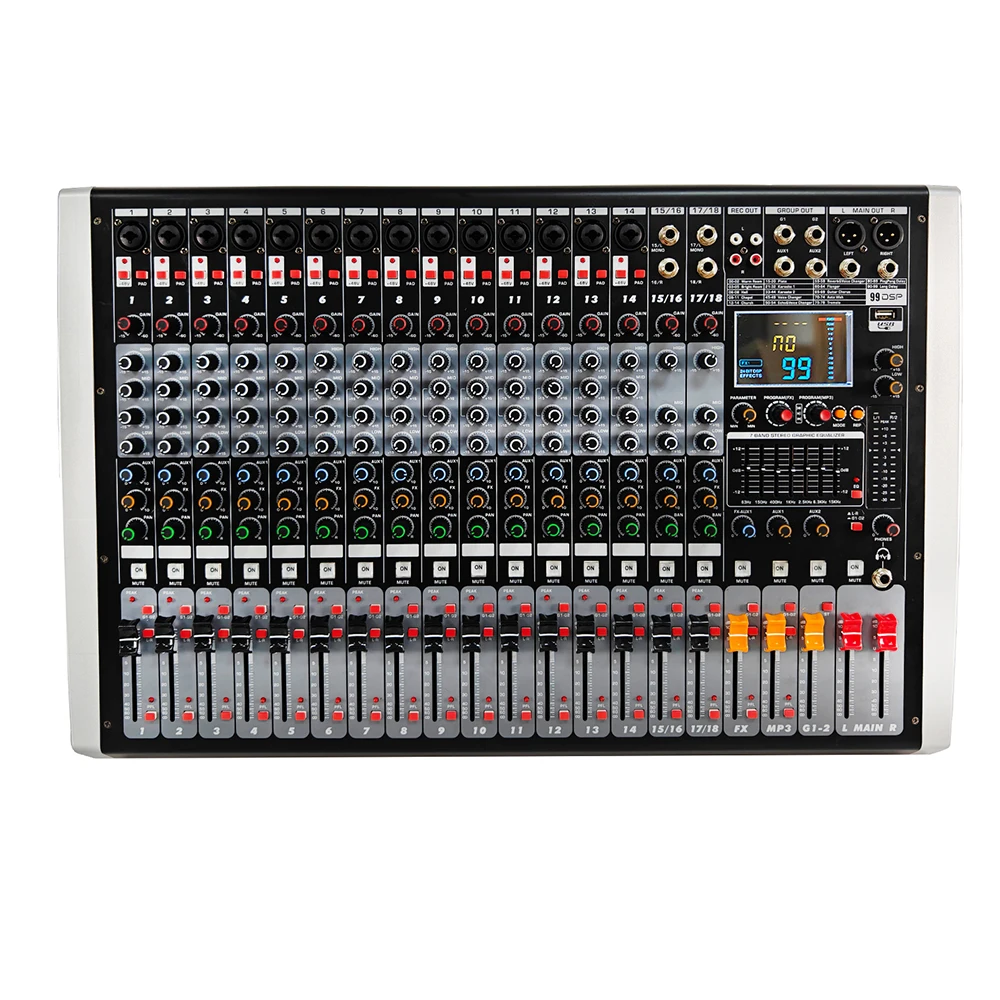 Professional Mixer Console 18 Channels Audio Mixer Complete Professional Sound System Outdoor Sound System