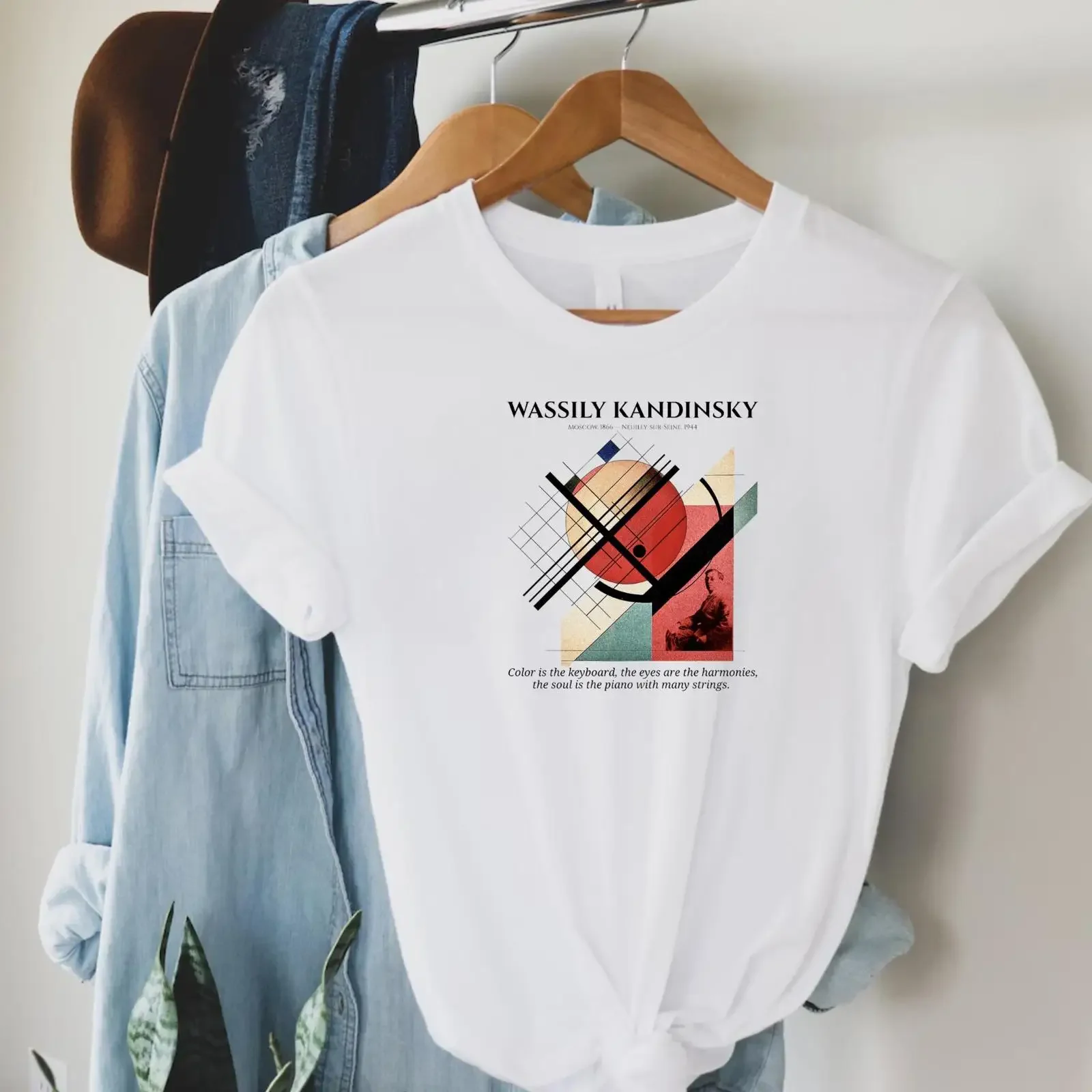 Wassily Kandinsky Bauhaus Abstract Art T Shirt vintage Washed graphic Unisex streetwear Casual Soft designer clothes Breathable