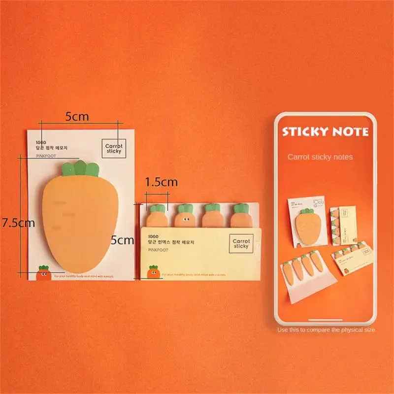 Memo Pad Decoration Fresh Radish Cute Cartoon Writable Can Tear N Times Student Stationery Note 80 Sheets Self Adhesive Creative