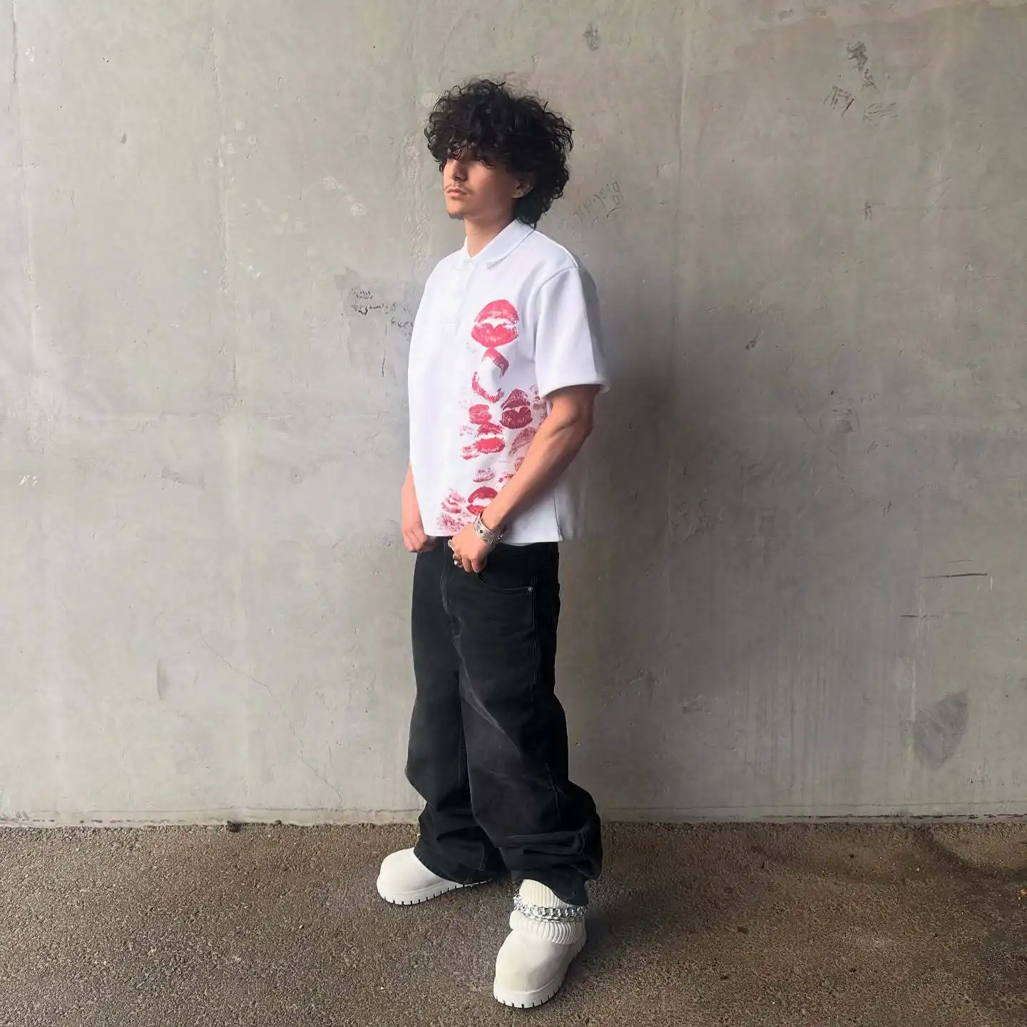 European and American loose winter star embroidery print pattern men's and women's winter heavyweight hoodies