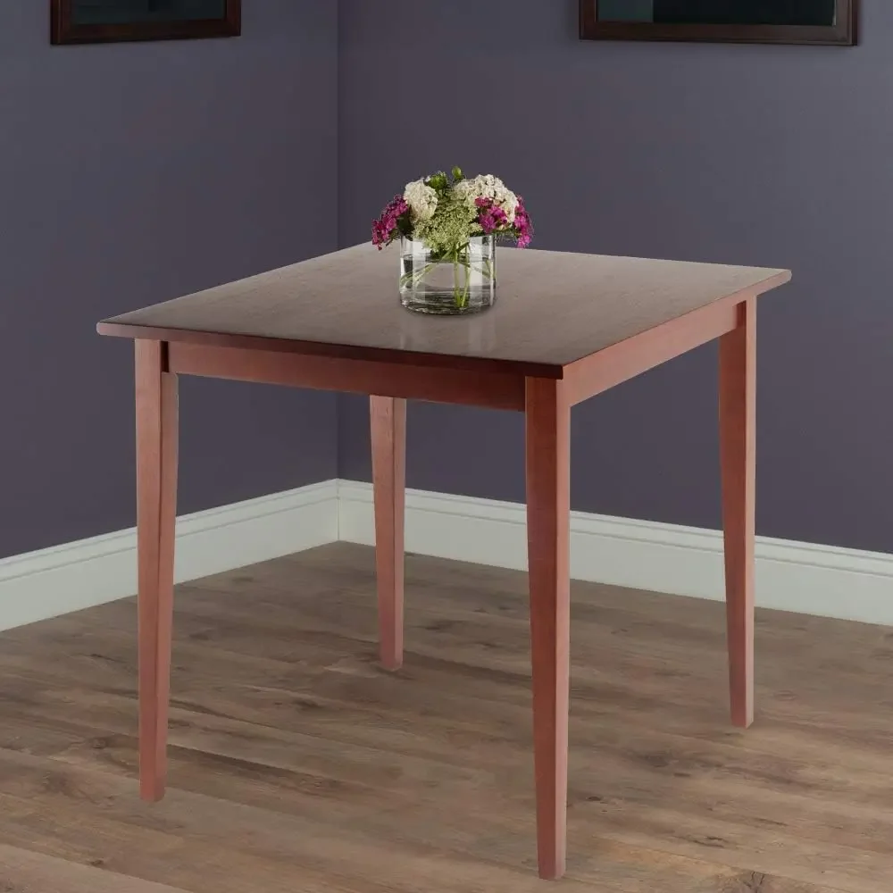 Wooden Square Dining Table，Its sturdy Solid Wood construction gives the table long-lasting durability