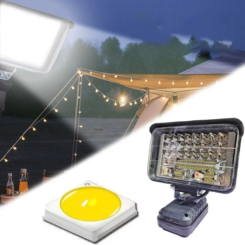 

3/4/8In Portable Spotlights LED Light Cordless Outdoor Work Fishing Handheld Emergency Tool Light Fit Dewalt 18V Battery Lamps