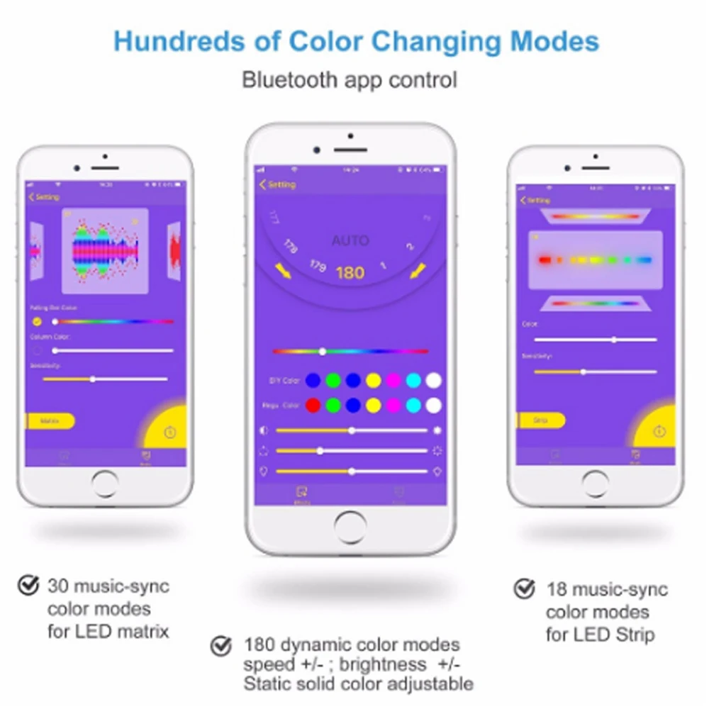 SP107E DC5-24V LED Music Controller With Wireless Bluetooth-compatible SPI Full Color Music Control By Phone APP For WS2812B
