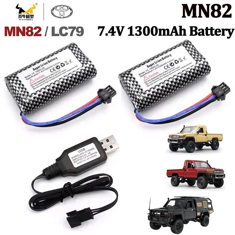 

Original MN82 MN82S Remote Control Car Battery MN128 MN78 MN99S MN168 7.4V 1300mah rechargeable battery LC79 MN Model Parts