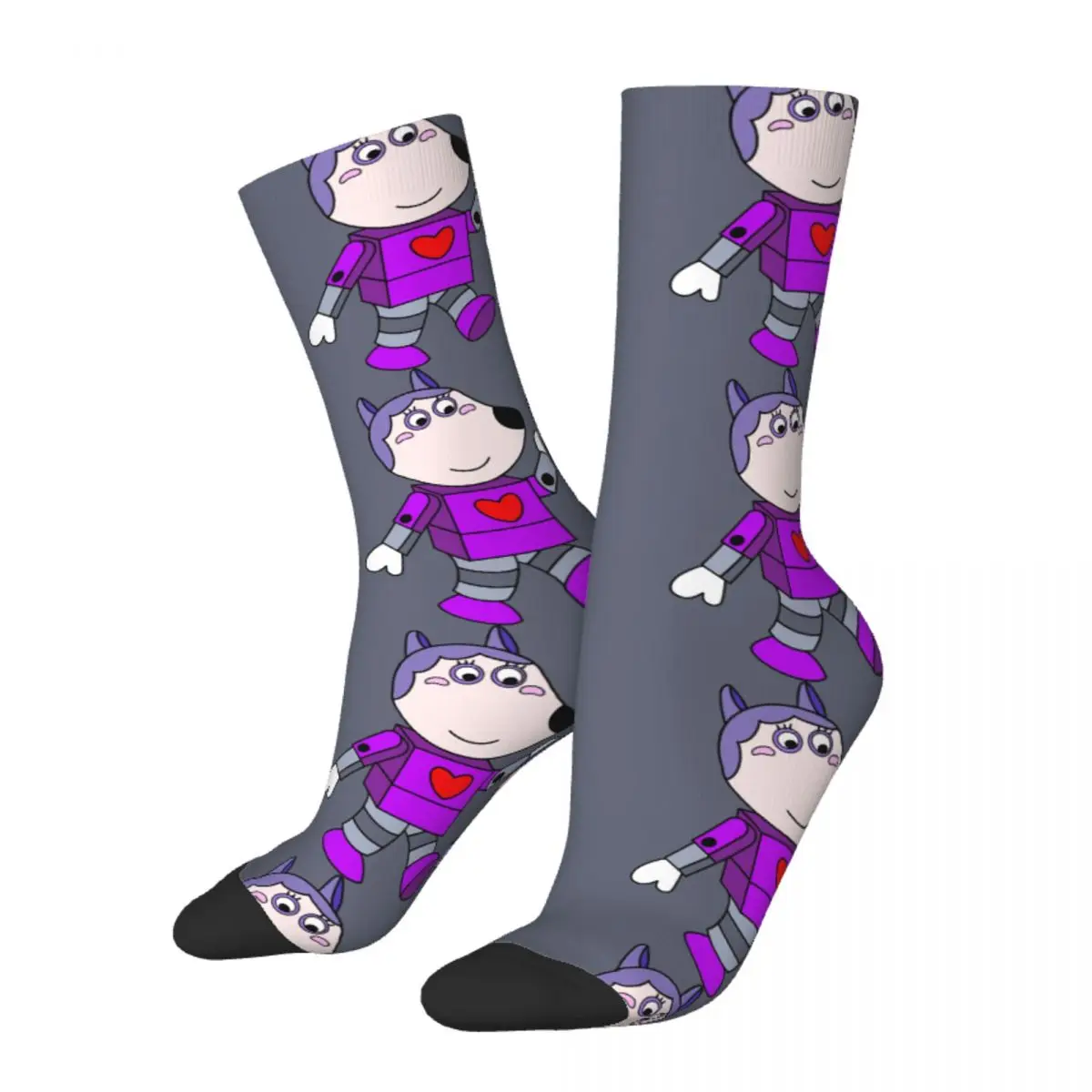 Retro Cute Animal Crazy Men's Socks Unisex Wolfoo Parent Child Enlightenment Full Length Animation Street Style Pattern Sock