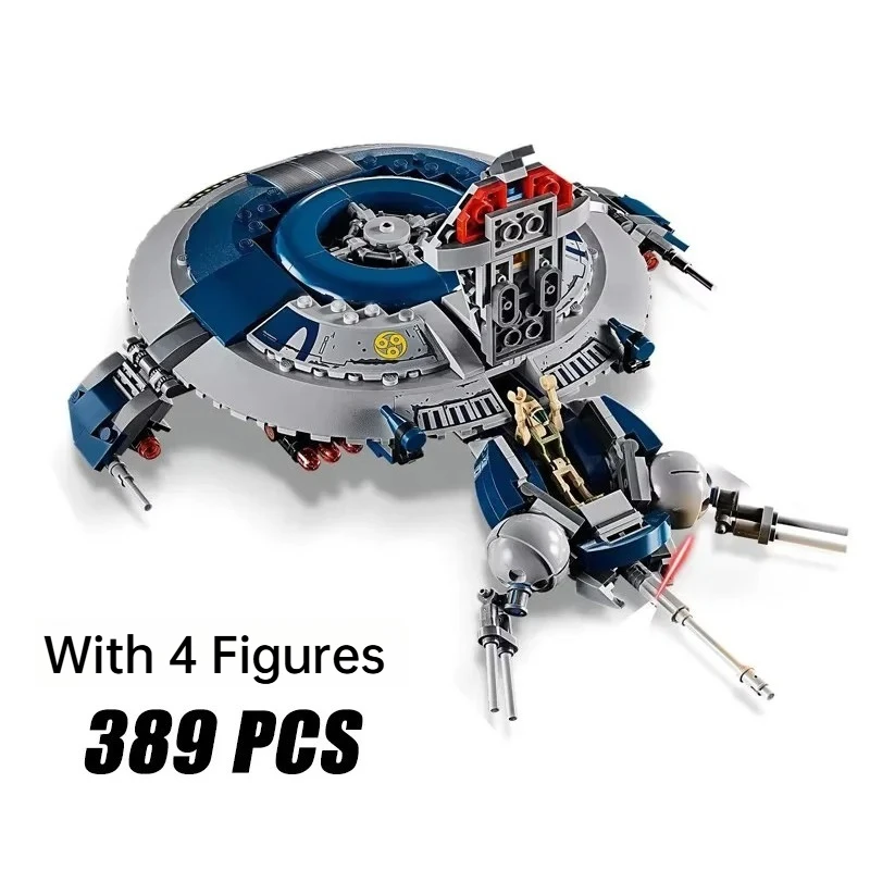 

389PCS Creative Droid Gunship Building Blocks with 4 Figures MOC Assemble Brick Toys Gift For Children Kids