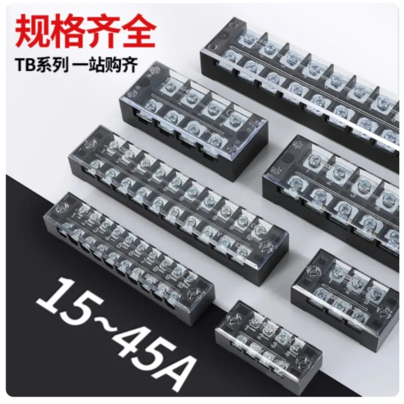 1/2/4Pcs Dual Row 8P Screw Connector Electric Barrier Terminal Block Board 600V 15A TB1503/4/5/6/8/10/12/15/20