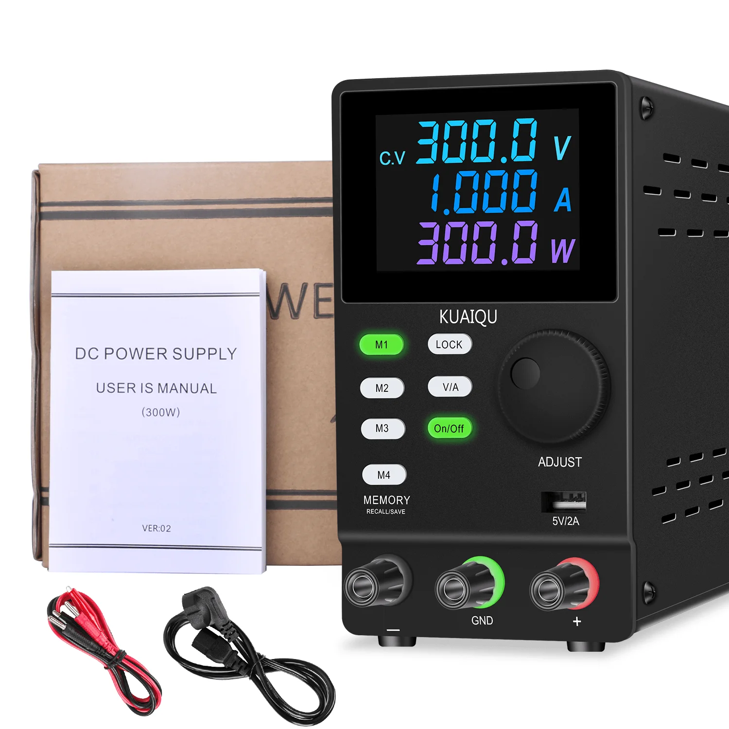 KUAIQU Programmable Adjustable Regulated Lab Bench Power Supply With RS-232 PC Software 300V 200V 1A 30V 10A Memory Storage