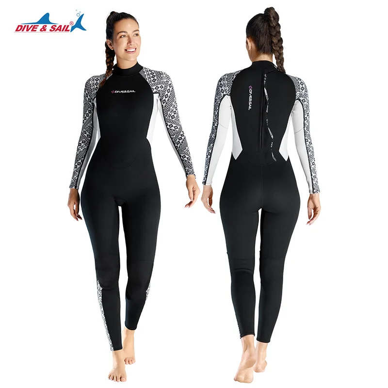 Wet Suits for Women Men Full Body 3MM Neoprene Diving Suit in Cold Water, Long Sleeves Back Zip Scuba One Piece Thermal Swimsuit