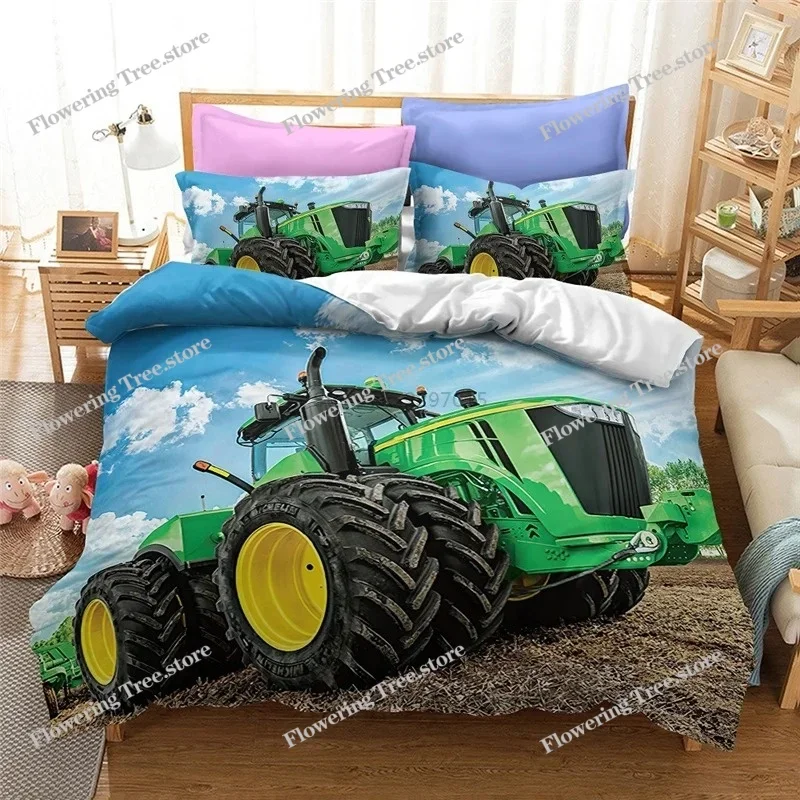 

Hot Sale Tractor Duvet Cover Set with Pillowcase Single Double Twin Full Queen King Bedding Set Digital Printing Comforter Cover