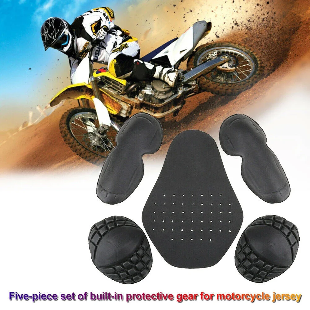 5Pcs/Set Motorcycle Shoulder Protector Elbow Protector Back Protector Motorcycl riding suit built-in protective gear EVA