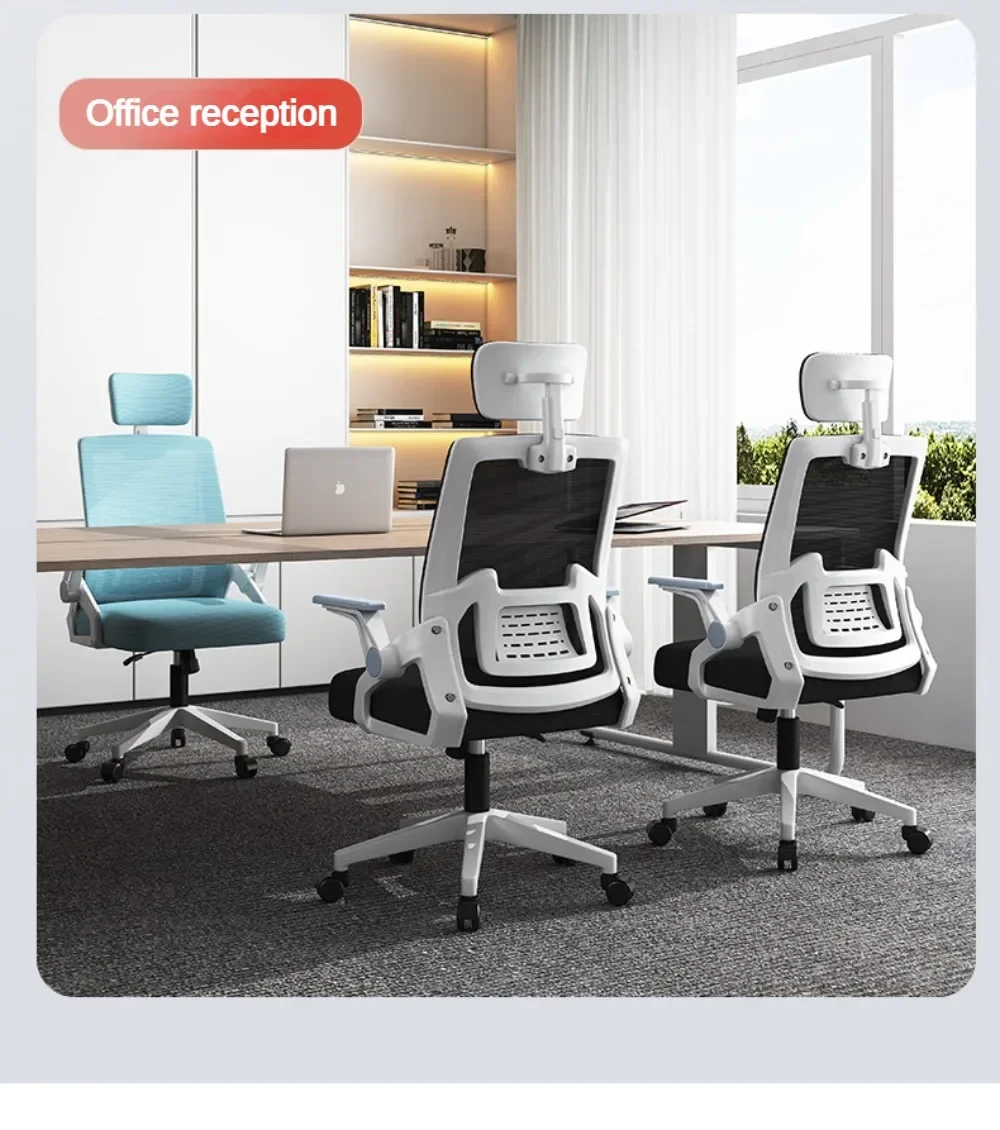 Silla de oficina ergonómica con respaldo alto, asiento giratorio de 360 °, reposacabezas ajustable, función reclinable, reposacabezas, color rosa