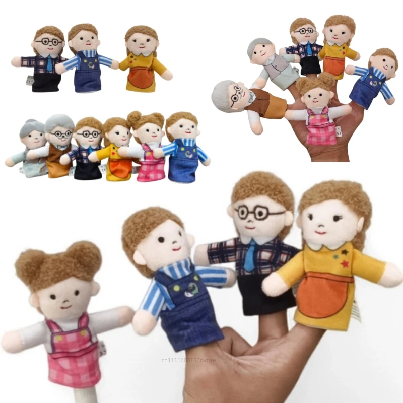 9cm Sweet Mini Family Hand Puppet Doll Early Education Learning Stuffed Plush Toy Cospaly Hand Finger Puppets For Children Gift