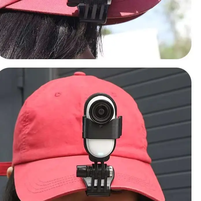 for Insta360 GO3/3S Hat Clip Action Camera Accessory - Baseball Cap Brim Clip Fixing Bracket for Stable Video Capture