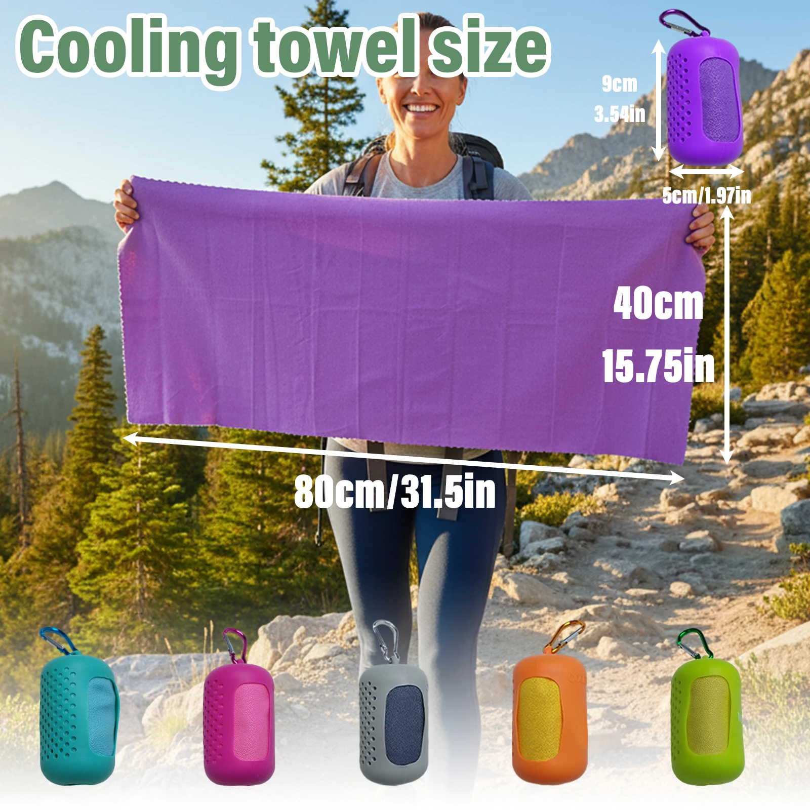 Lightweight Instant Cooling Towel 40*80cm Portable Chill Sweat Towel With Storage Case For Gym Running Camping Outdoor Activity